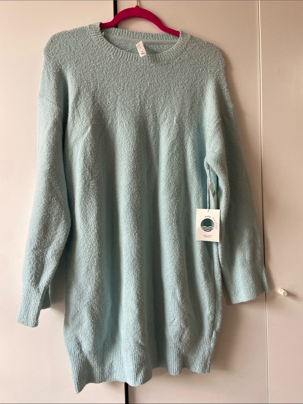 Anthropologie Light Blue Cozy Crewneck Women's Sweater Dress